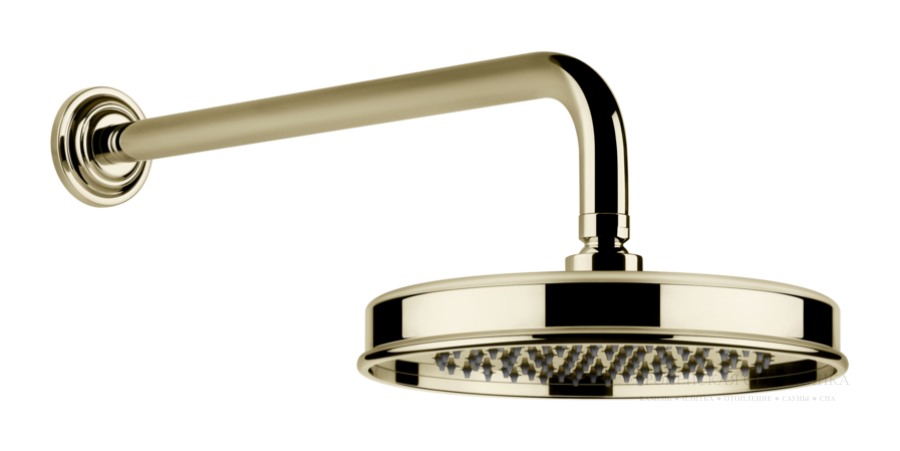 Верхний душ Gessi Venti20, Ø200 мм, для настенного крепления, поворотный, цвет Brass PVD