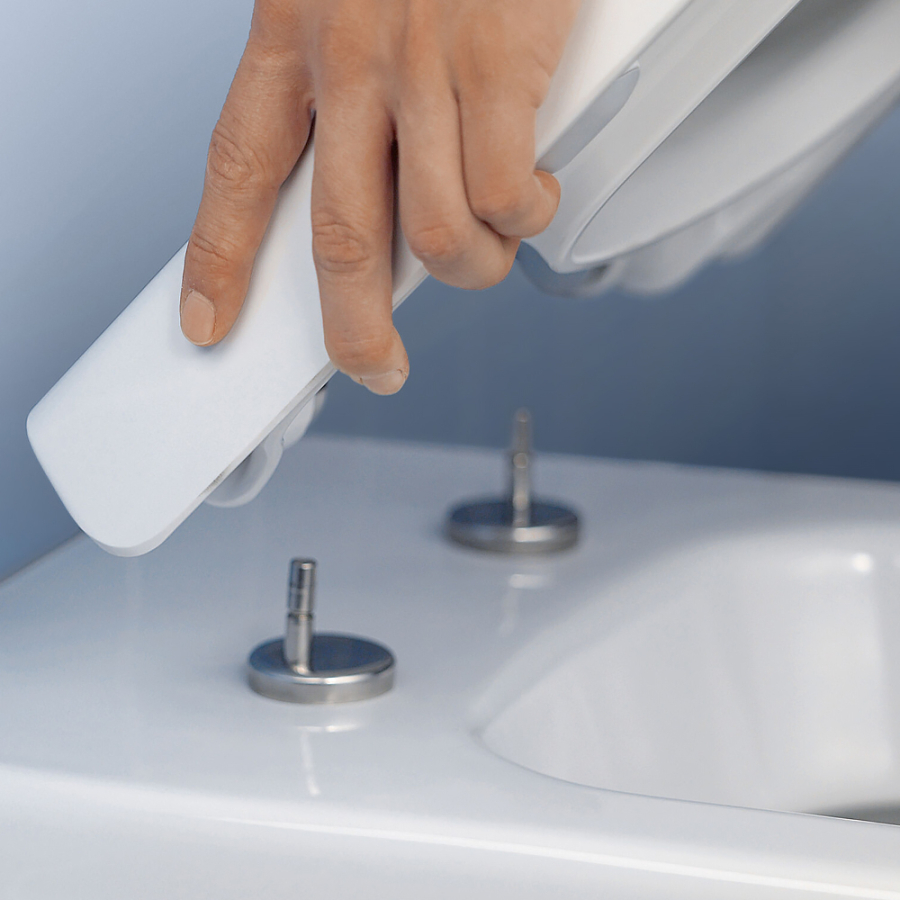 Сиденье с крышкой для унитаза Villeroy&Boch Hommage, с функцией QuickRelease и SoftClosing, крепления из нерж. стали, цвет альп. белый CeramicPlus - изображение 4