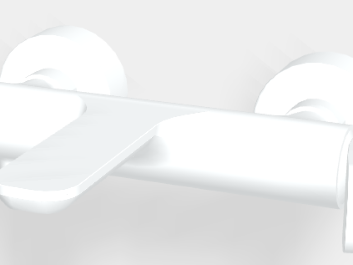 На изображении товар Смеситель для ванны Carlo Frattini Flo, с изливом и переключателем, без ручного душа, ширина 233 мм, цвет белый матовый от официального представителя в Москве