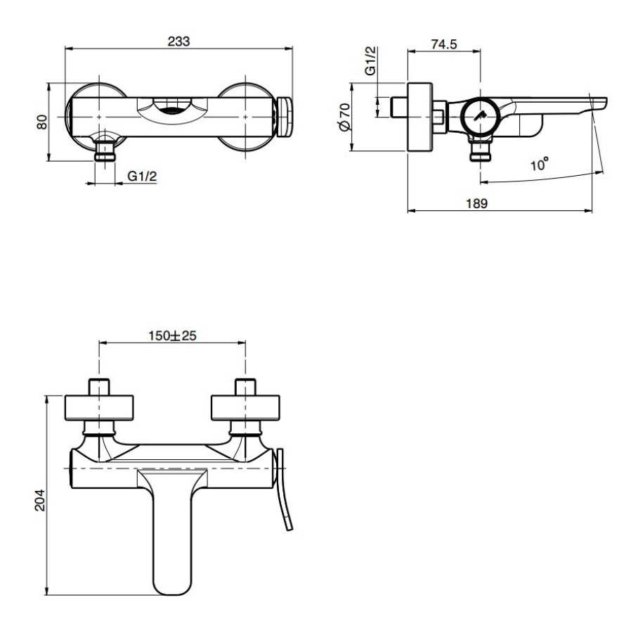 Смеситель для ванны Carlo Frattini Flo, с изливом и переключателем, без ручного душа, ширина 233 мм, цвет белый матовый - изображение 3