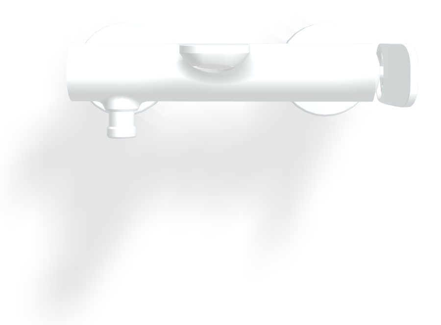 Смеситель для ванны Carlo Frattini Flo, с изливом и переключателем, без ручного душа, ширина 233 мм, цвет белый матовый - изображение 1