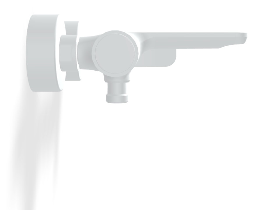 Смеситель для ванны Carlo Frattini Flo, с изливом и переключателем, без ручного душа, ширина 233 мм, цвет белый матовый - изображение 2