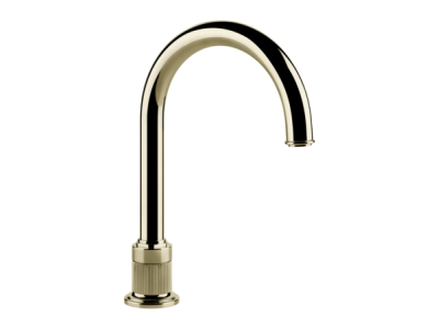 На изображении товар Излив для раковины Gessi Venti20, высокий, отдельностоящий, цвет Brass PVD от официального представителя в Москве