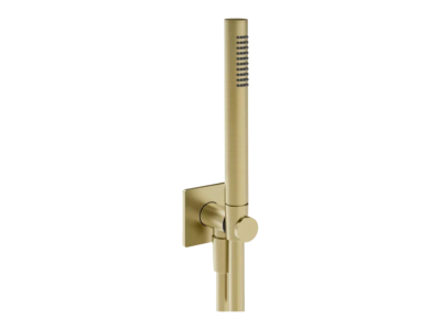 На изображении товар Ручной душ Gessi Inverso Bath&Shower, со встроенным держателем, лейкой, гибким шлангом 1500 мм, цвет Brass Brushed PVD от официального представителя в Москве