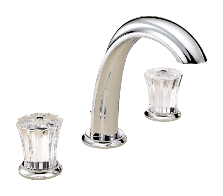 Смеситель THG Mille Nuits-Clear crystal для раковины на 3 отверстия с донным клапаном, цвет хром