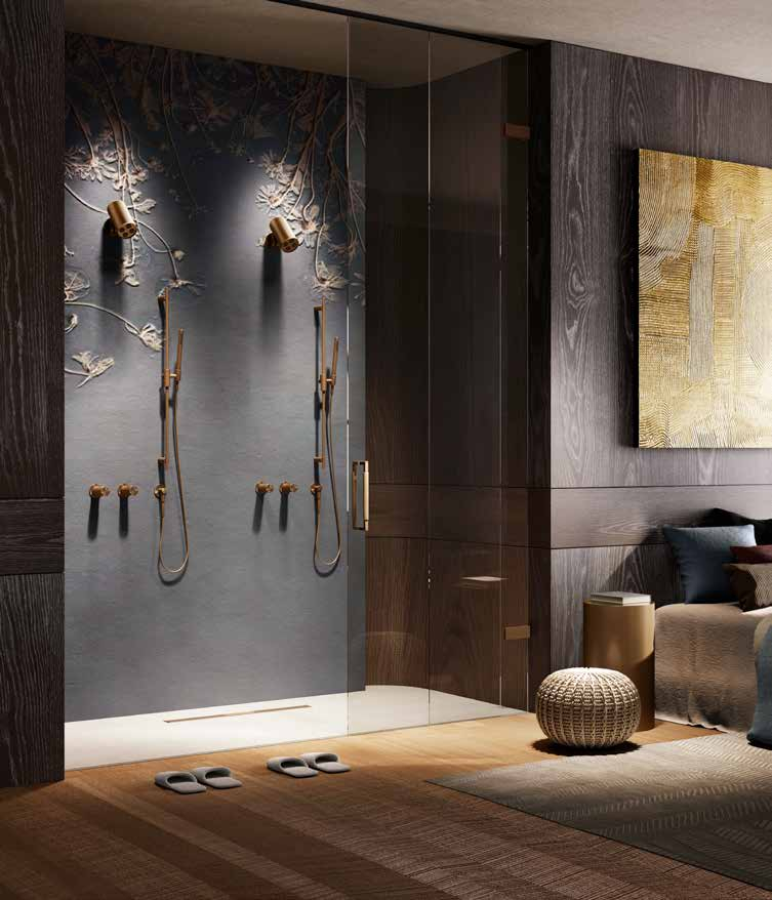 Термостат Gessi Habito, встраиваемый, на 2 позиции, внешние части, цвет Finox Brushed Nickel - изображение 1