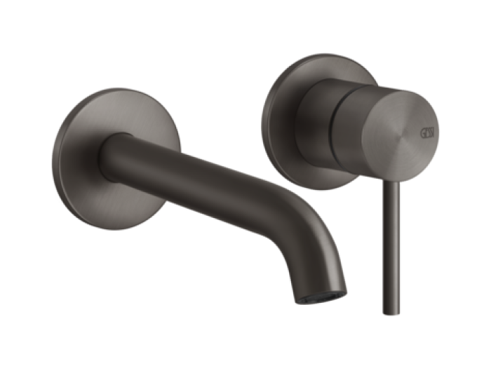 На изображении товар Смеситель для раковины Gessi316 Flessa, встраиваемый, со средним изливом, внешняя часть, цвет Black Metal Brushed PVD от официального представителя в Москве