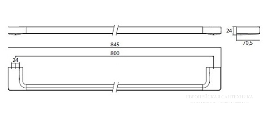 Полотенцедержатель, Emco Trend, 845 х 24 мм, хром - изображение 2