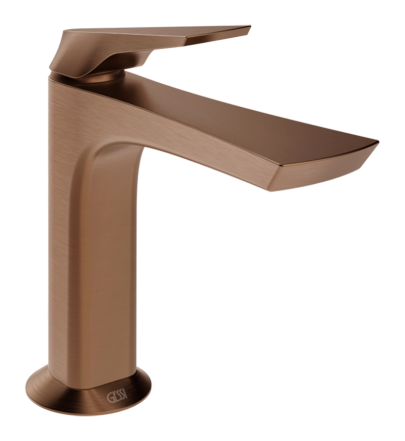 Смеситель для раковины Gessi Ventaglio, без донного клапана, цвет Copper Brushed PVD