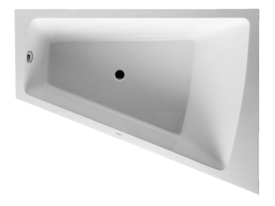 На изображении товар Ванна Duravit Paiova, 1700x1300 мм, наклон для спины справа, с фронтальной панелью, цвет белый от официального представителя в Москве