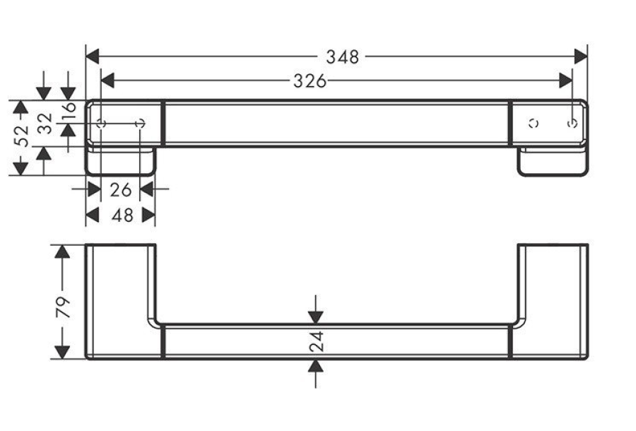 Поручень для ванны Hansgrohe AddStoris, настенный, L-348 мм, цвет хром - изображение 2