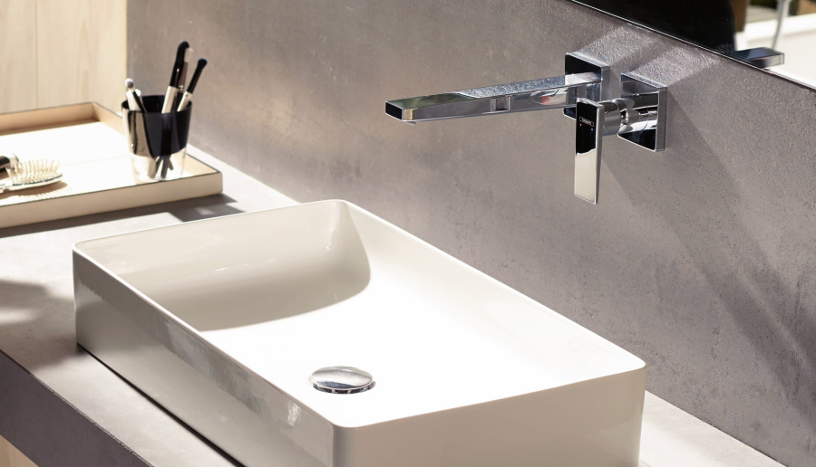 Смеситель для раковины Hansgrohe Metropol, однорычажный, настенный, на 2 отверстия, с донным клапаном, внешняя часть, цвет хром - изображение 1