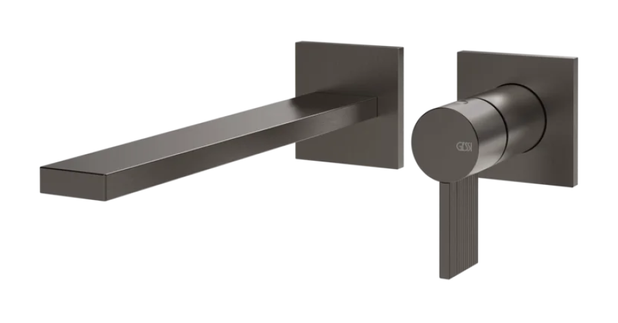Cмеситель для раковины Gessi Inverso, встраиваемый, настенный, внешние части, цвет Black Metal Brushed PVD