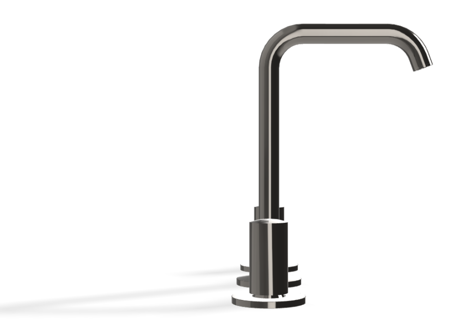 Смеситель для раковины Carlo Frattini SO, без ручек, с донным клапаном Click-Clack, вращающимся изливом Ø18 мм, 2 гибкими шлангами, Н-228 мм, цвет чёрный хром - изображение 2