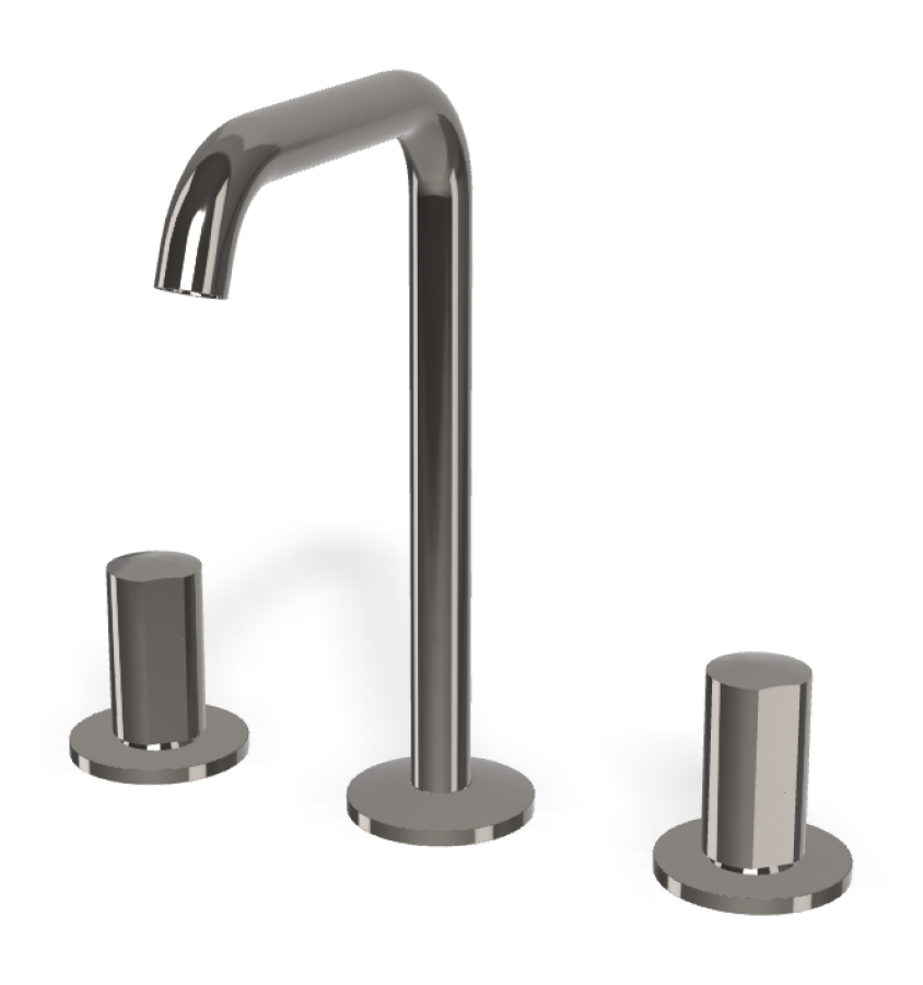 Смеситель для раковины Carlo Frattini SO, без ручек, с донным клапаном Click-Clack, вращающимся изливом Ø18 мм, 2 гибкими шлангами, Н-228 мм, цвет чёрный хром