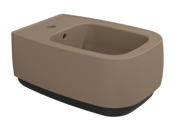 На изображении товар Биде Flaminia Flag, подвесное, 540х380 мм, с 1 отверстием под смеситель, цвет Fango/Carbone от официального представителя в Москве