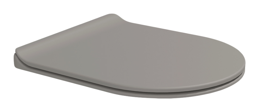 Сиденье для унитаза Flaminia Link Slim, 450х370 мм, быстросъёмное, с механизмом плавного закрывания soft-closing, цвет Cenere