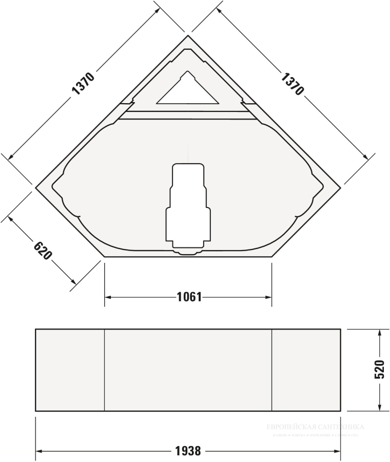 Ванна угловая Duravit D-Code встраиваемая, 1400 x 1400 мм, акриловая, цвет белый - изображение 6