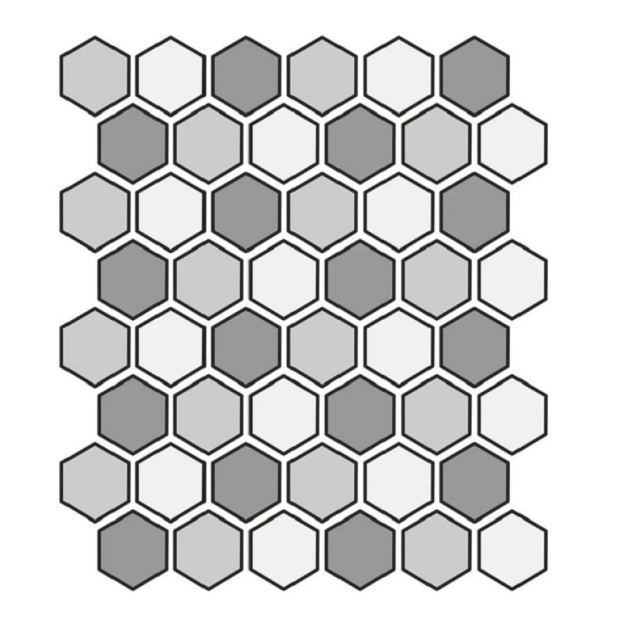Etruria Керамогранит Xxs Esagono 5X5.7 Su Rete A Tre Colori Avorio / Bianco / Perla