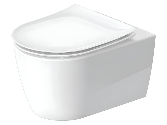 На изображении товар Унитаз подвесной Duravit Soleil by Starck, 540 х 370 мм, с сиденьем арт. 0026490000, с креплением, цвет белый глянцевый с HYG от официального представителя в Москве