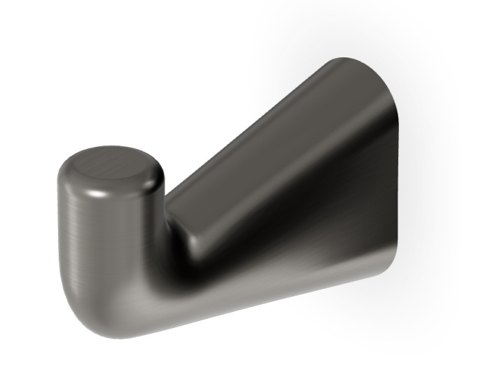 На изображении товар Крючок для ванной Zucchetti Medameda, настенный, цвет Brushed Metal Black от официального представителя в Москве