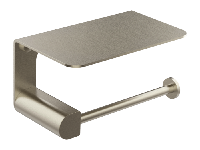 На изображении товар Бумагодержатель Gessi Rilievo, настенный с крышкой, цвет Finox Brushed Nickel от официального представителя в Москве