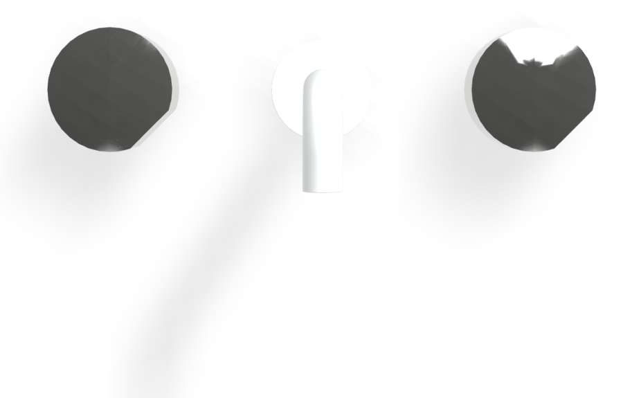 Смеситель для раковины Carlo Frattini SO, настенный, без ручек, с донным клапаном Click-Clack, L-159 мм, внешняя часть, цвет белый матовый