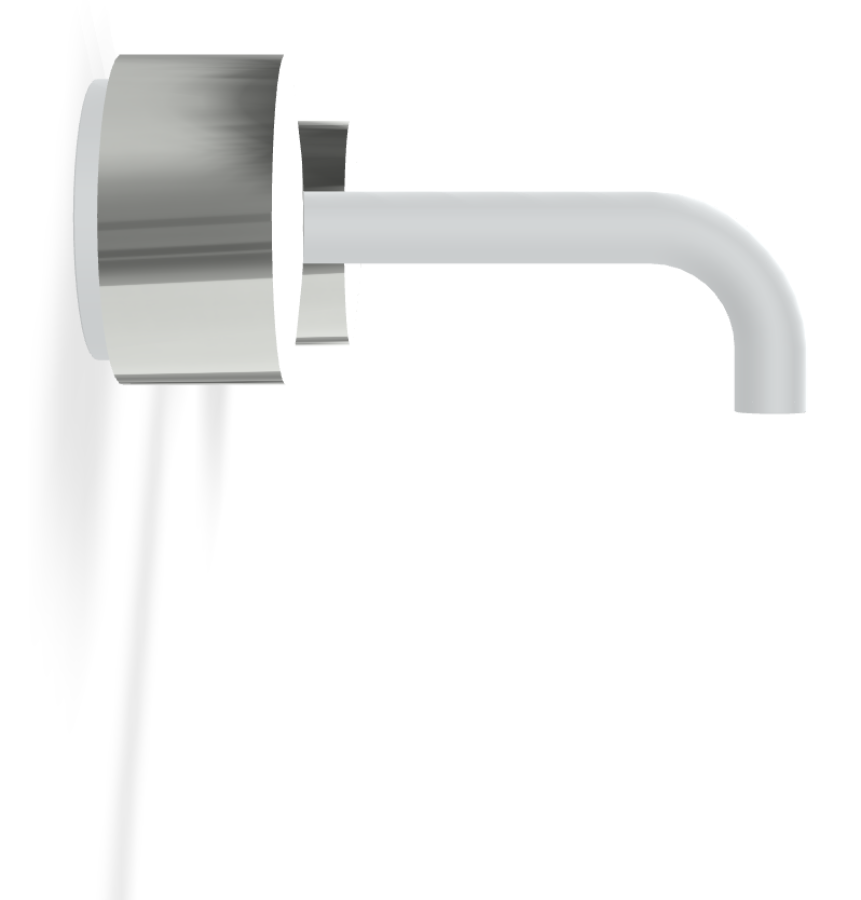 Смеситель для раковины Carlo Frattini SO, настенный, без ручек, с донным клапаном Click-Clack, L-159 мм, внешняя часть, цвет белый матовый - изображение 1