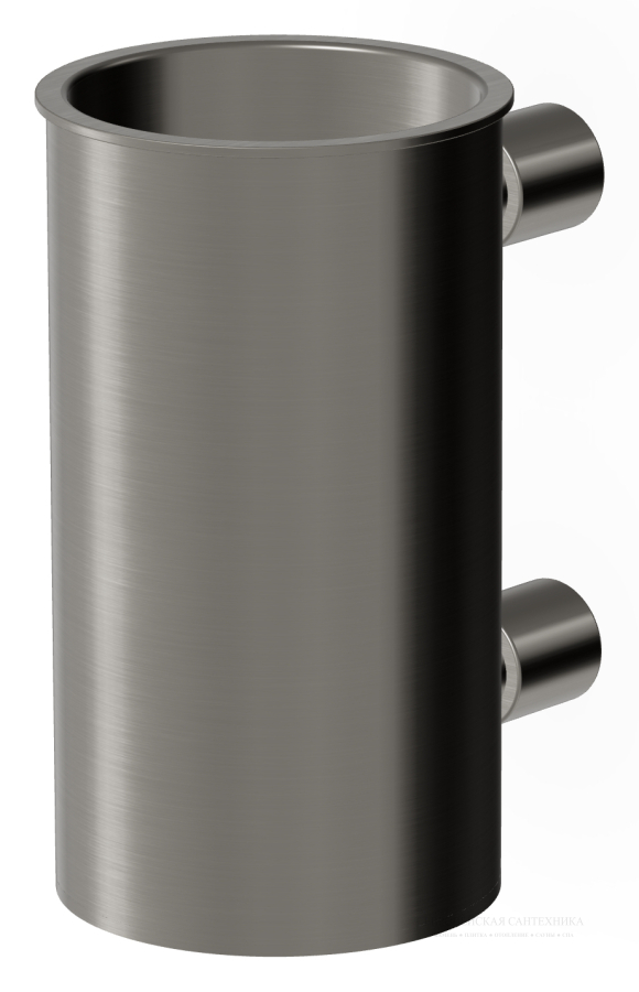 Стакан настенный Zucchetti, Ø66x102h мм, металлический, цвет Brushed Metal Black