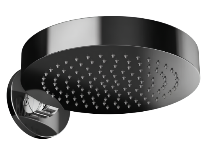 На изображении товар Верхний душ Gessi Tondo, поворотный, Ø320 мм, с защитой от известкового налёта, Н-331 мм, цвет Black Metal PVD от официального представителя в Москве