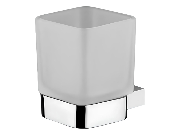 На изображении товар Стакан для ванной Carlo Frattini Rotola, с держателем, отдельностоящий, Н-133 мм, цвет брашированная янтарная бронза от официального представителя в Москве