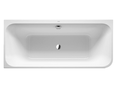 На изображении товар Ванна Duravit Happy D.2 Plus, 1800x800 мм, в левый угол, с интегрированной панелью, цвет белый/графит супер матовый от официального представителя в Москве