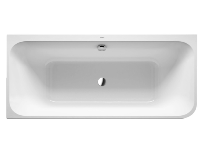 На изображении товар Ванна Duravit Happy D.2 Plus, 1800x800 мм, в левый угол, с интегрированной панелью, цвет белый/графит супер матовый от официального представителя в Москве