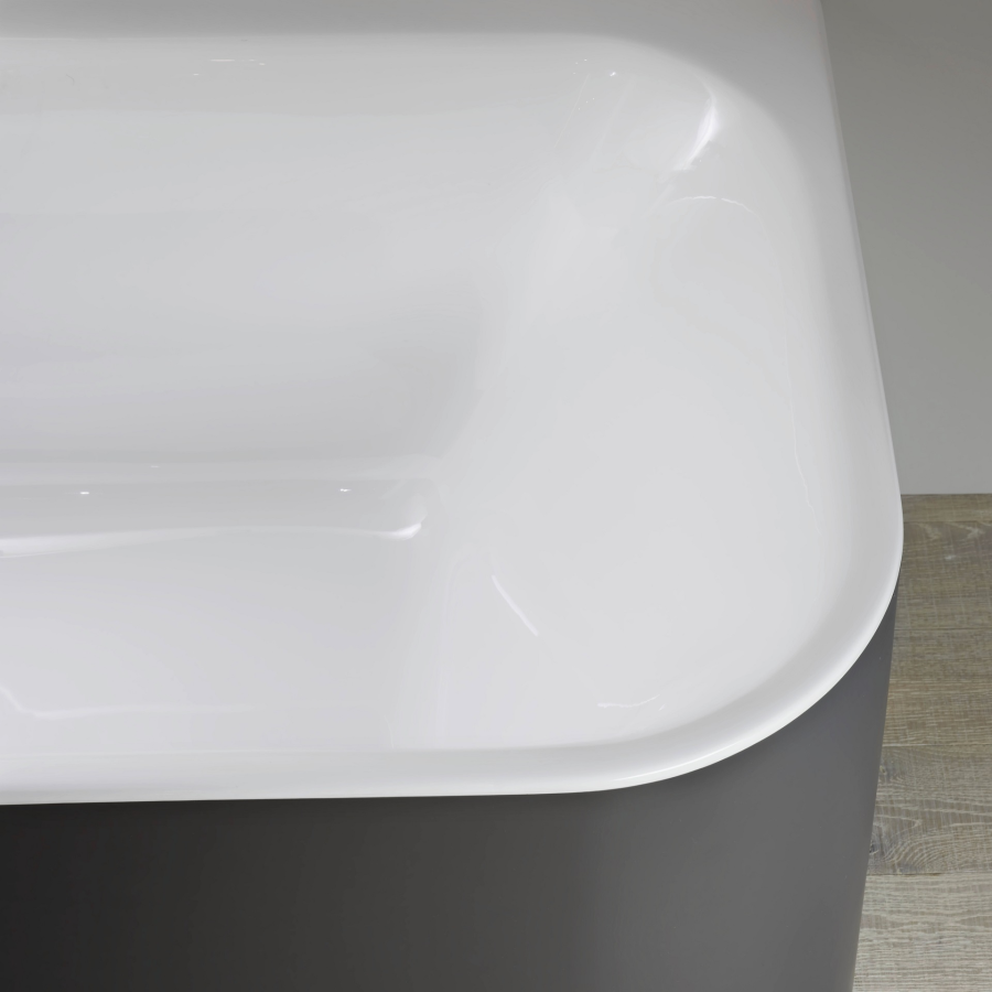 Ванна Duravit Happy D.2 Plus, 1800x800 мм, в левый угол, с интегрированной панелью, цвет белый/графит супер матовый - изображение 3