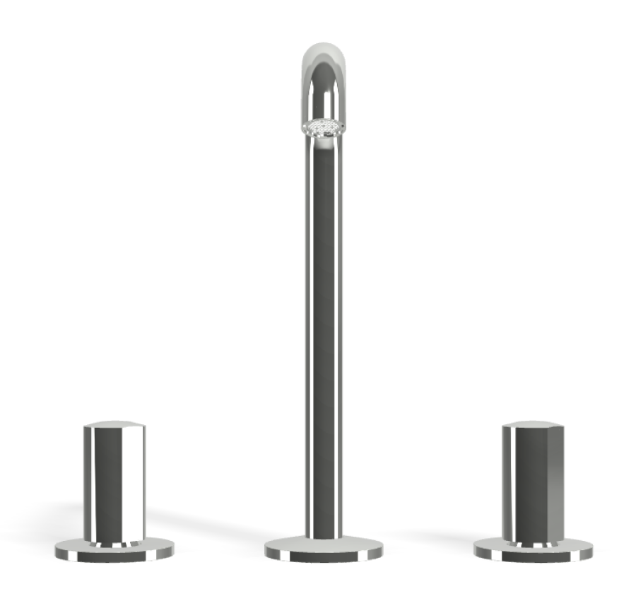 Смеситель для раковины Carlo Frattini SO, без ручек, с донным клапаном Click-Clack, вращающимся изливом Ø18 мм, 2 гибкими шлангами, Н-228 мм, цвет хром - изображение 1