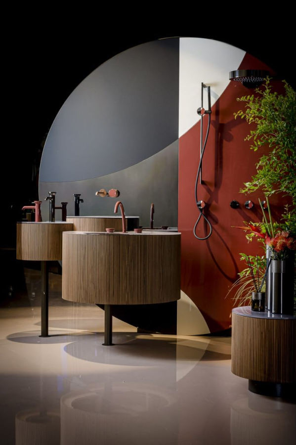 Смеситель для раковины Gessi Origini, настенный, со средним изливом, без донного клапана, цвет Matte Cipria - изображение 1