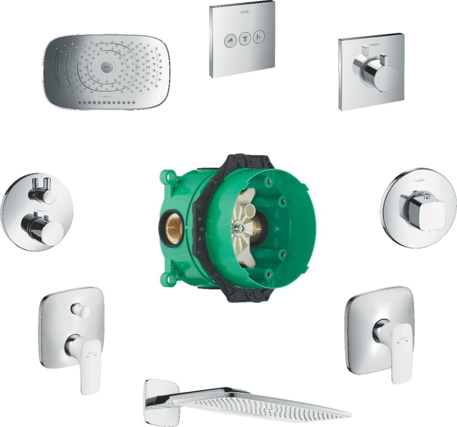 Монтажный блок Hansgrohe iBox universal, для подключения смесителя, скрытая часть ½’/¾’ - изображение 1