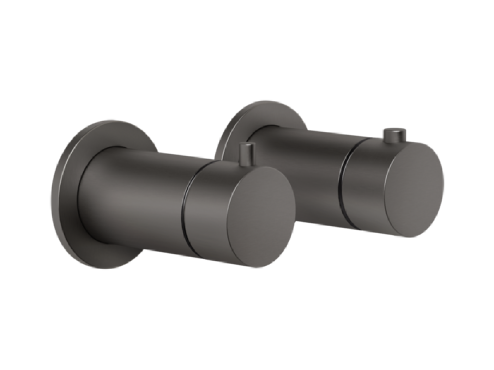 На изображении товар Термостат Gessi Anello, встраиваемый, на 3 потребителя, цвет Black Metal Brushed PVD от официального представителя в Москве