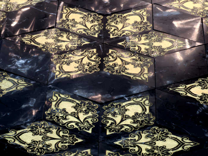 На изображении товар Akros Venezia Камень Dogma Classic Phorma T3D Nero Marquinia Gold от официального представителя в Москве