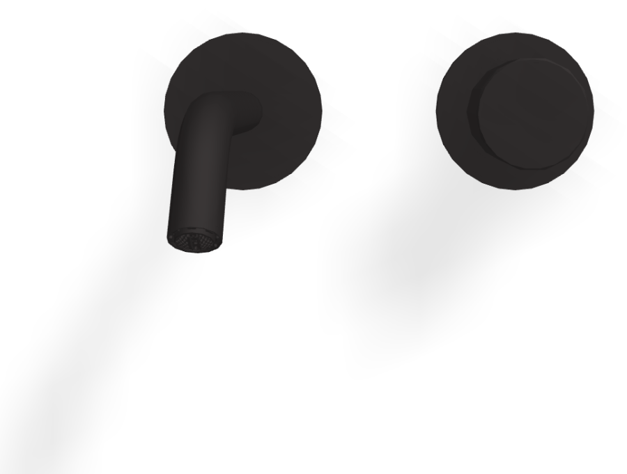 Смеситель для раковины Carlo Frattini Spillo Tech, ручка V Collection, настенный, с донным клапаном Click-Clack, излив 160 мм, внешняя часть, цвет чёрный матовый - изображение 1