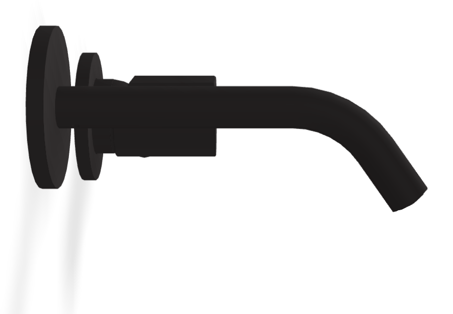 Смеситель для раковины Carlo Frattini Spillo Tech, ручка V Collection, настенный, с донным клапаном Click-Clack, излив 160 мм, внешняя часть, цвет чёрный матовый - изображение 2