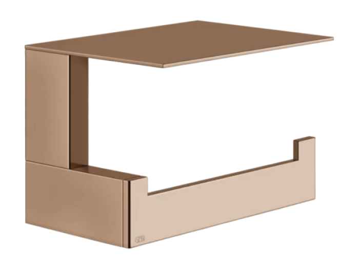 На изображении товар Бумагодержатель Gessi Rettangolo, настенный, с крышкой, ширина 140 мм, цвет Copper PVD от официального представителя в Москве