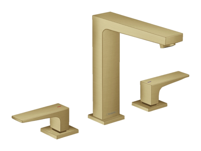 На изображении товар Смеситель для раковины Hansgrohe Metropol, ComfortZone 160, на 3 отверстия, цвет Бронза шлифованная. от официального представителя в Москве