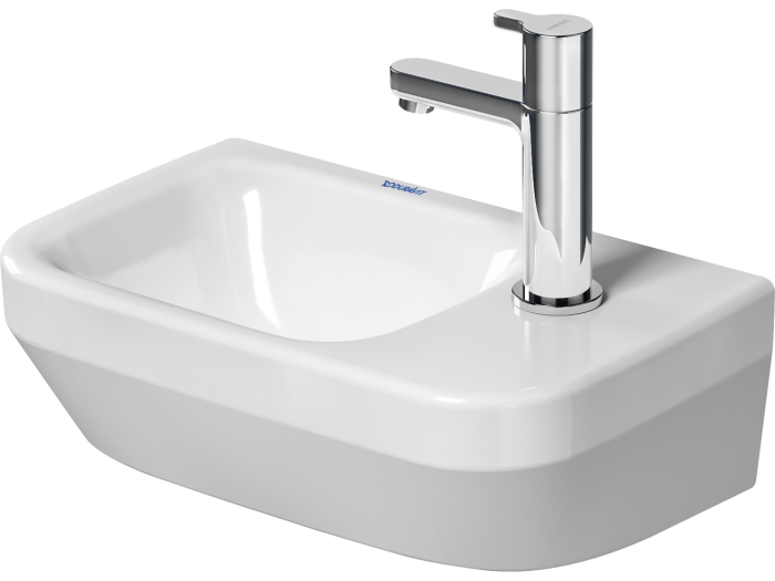 На изображении товар Раковина Duravit DuraStyle для рук, подвесная, 360x220 мм, без перелива, с 1 отверстием под смеситель справа, цвет белый от официального представителя в Москве