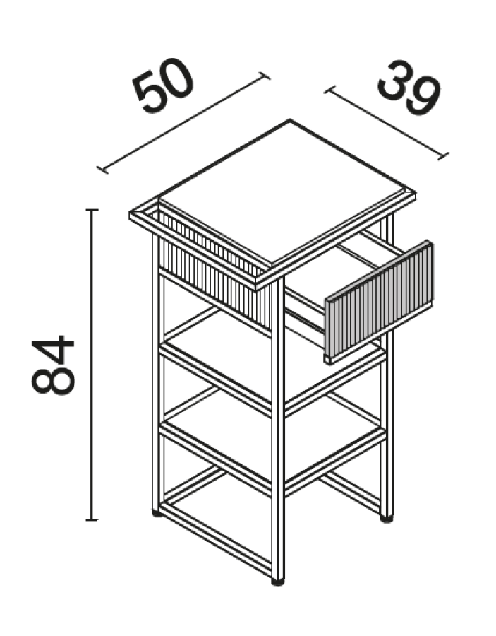 Комплект мебели Oasis Academy из 14 элементов, L1100 мм, в отделке Specchio Ribbed, фурнитура золото - изображение 15