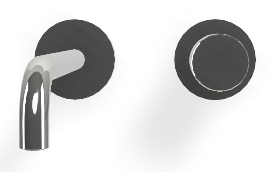 Смеситель для раковины Carlo Frattini Spillo Tech, ручка X Collection, настенный, с донным клапаном Click-Clack, излив 200 мм, внешняя часть, цвет хром - изображение 1