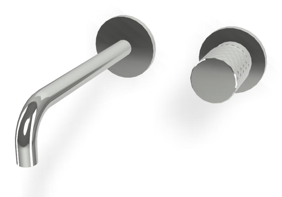 Смеситель для раковины Carlo Frattini Spillo Tech, ручка X Collection, настенный, с донным клапаном Click-Clack, излив 200 мм, внешняя часть, цвет хром