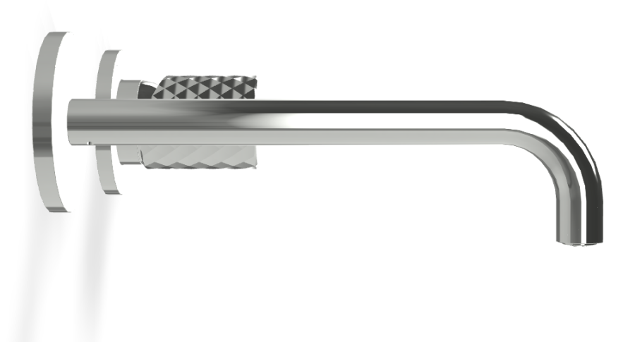 Смеситель для раковины Carlo Frattini Spillo Tech, ручка X Collection, настенный, с донным клапаном Click-Clack, излив 200 мм, внешняя часть, цвет хром - изображение 2