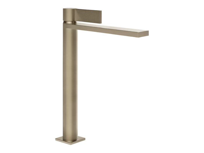 На изображении товар Смеситель для раковины Gessi Inverso, с соединительными шлангами, без донного клапана, Н-321 мм, цвет Finox Brushed Nickel от официального представителя в Москве