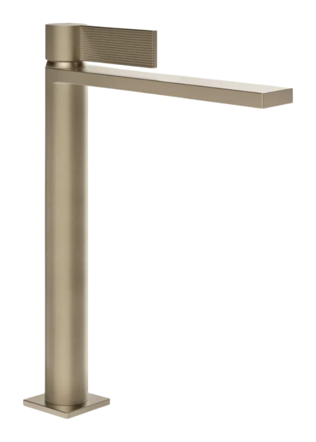 Смеситель для раковины Gessi Inverso, с соединительными шлангами, без донного клапана, Н-321 мм, цвет Finox Brushed Nickel